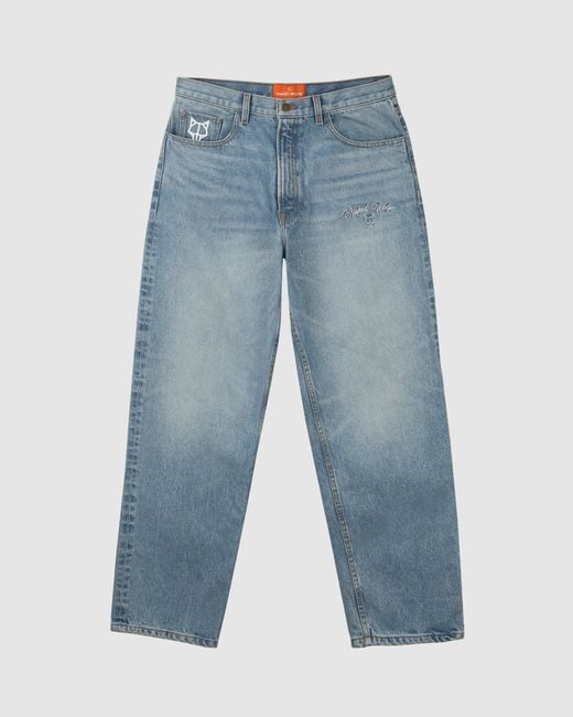 Naked Wolfe Blue Vintage-Inspired Baggy Denim Jeans