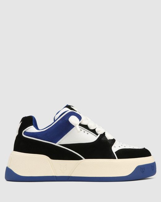 Naked Wolfe Blue Slip-On Nubuck Leather Sneakers
