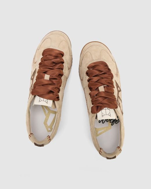 Naked Wolfe Brown Suede Low-Top Sneakers