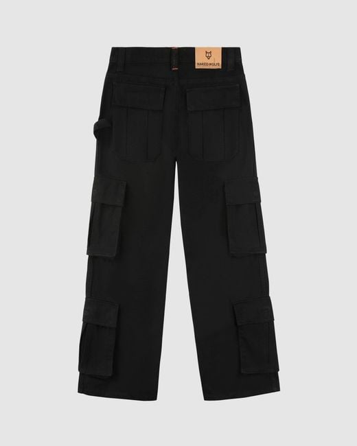 Naked Wolfe Black Baggy Pocket Cargo Pants