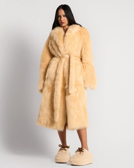 Naked Wolfe Natural Shearling Slip-On Shoes