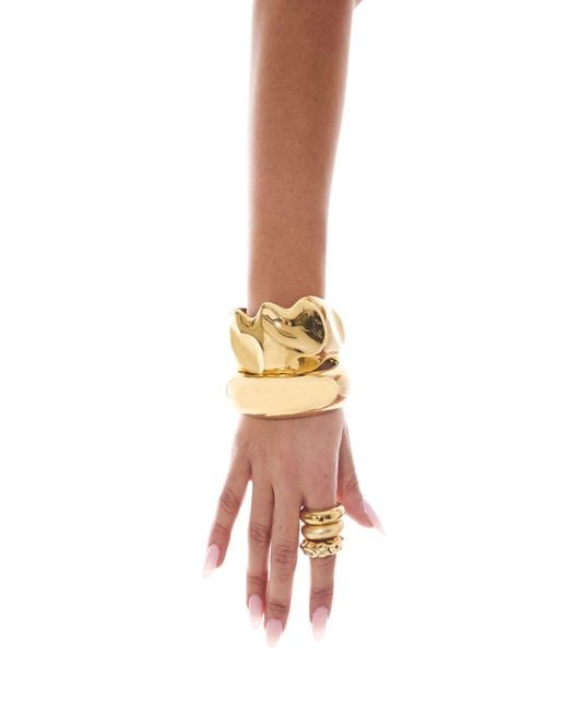 Naked Wolfe Metallic Aliah Stacked Rings