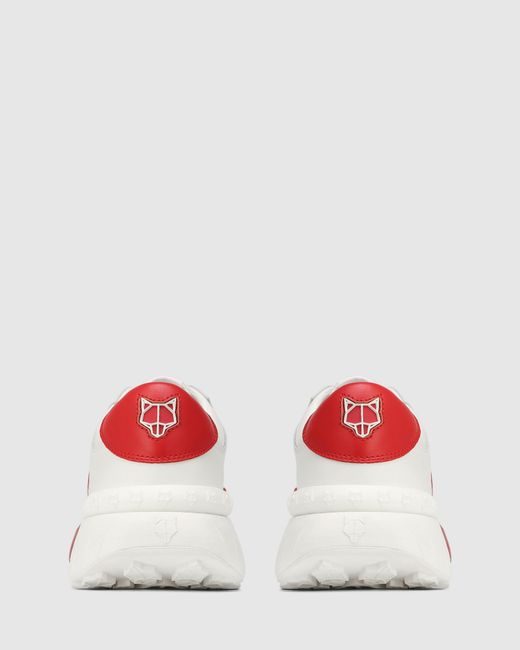 Naked Wolfe White Soft Leather Sneakers with Custom Logos