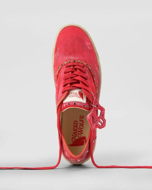 Naked Wolfe Red The Sailing Sneaker Canvas