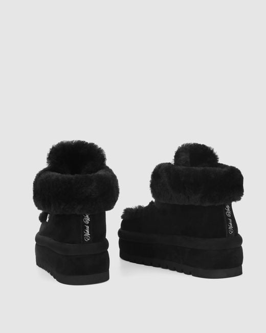 Naked Wolfe Black Bambi Suede/Shearling