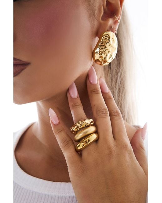 Naked Wolfe Metallic Aliah Stacked Rings