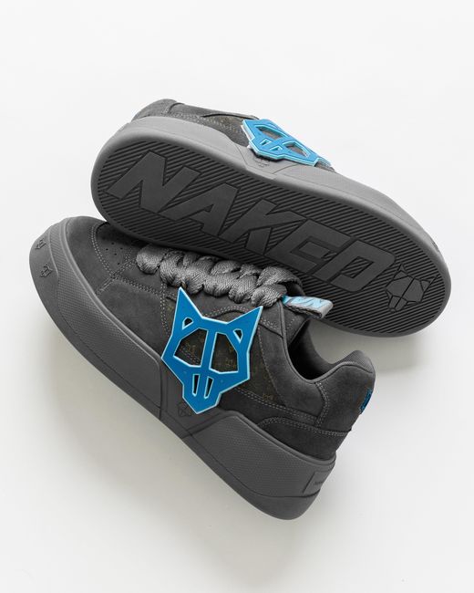 Naked Wolfe Blue Leather Chunky Sneakers