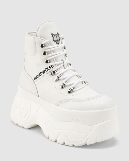 Naked Wolfe Spike White Leather