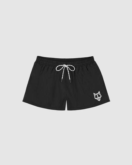 Naked Wolfe Black Printed Swim Trunks