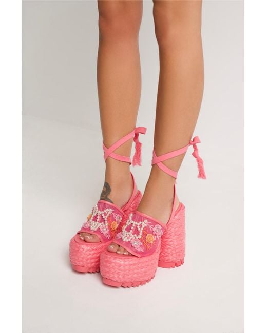 Naked Wolfe Bluebell Raffia Flowers in Pink | Lyst UK