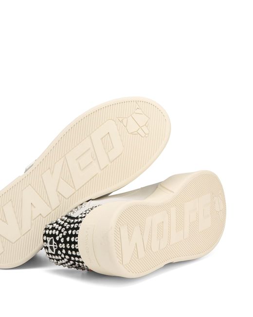 Naked Wolfe Man White Graffiti Leather Skate Sneakers