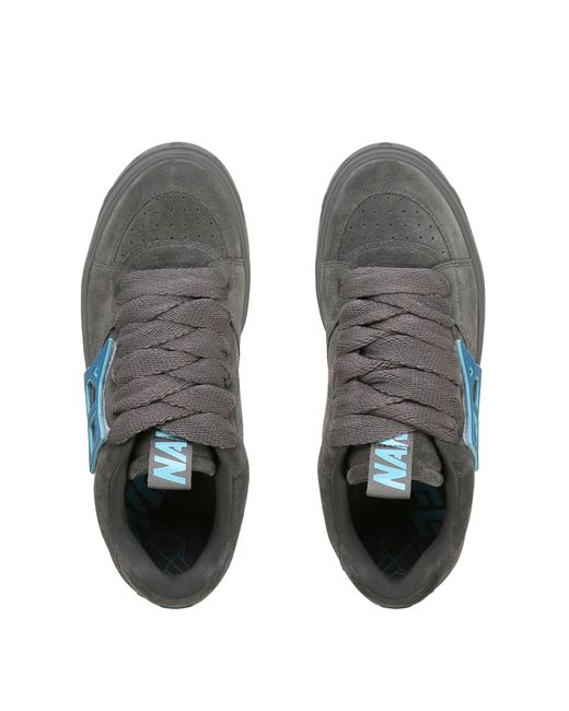 Naked Wolfe Blue Leather Chunky Sneakers