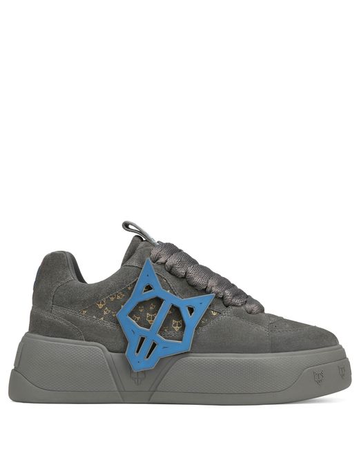 Naked Wolfe Blue Leather Chunky Sneakers