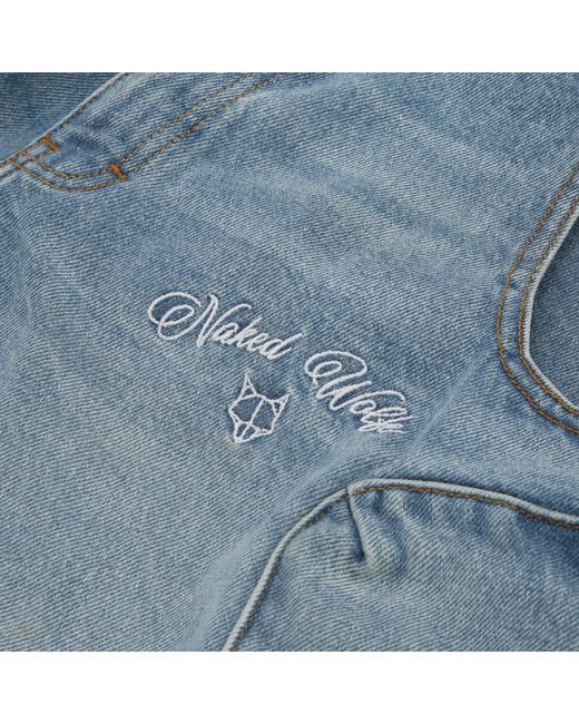 Naked Wolfe Blue Denim Cargo Shorts Light