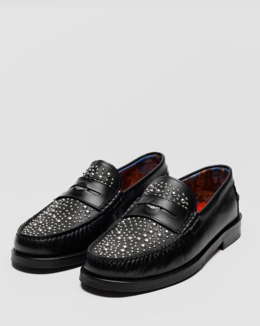 Naked Wolfe Black Portuguese Leather Studded Snuff Loafers