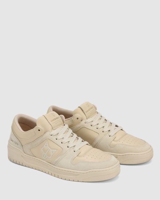 Naked Wolfe Natural Leather Slip-On Sneakers