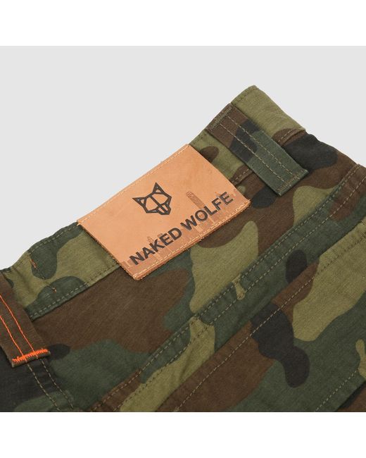 Naked Wolfe Green Baggy Pocket Cargo Pants Camo