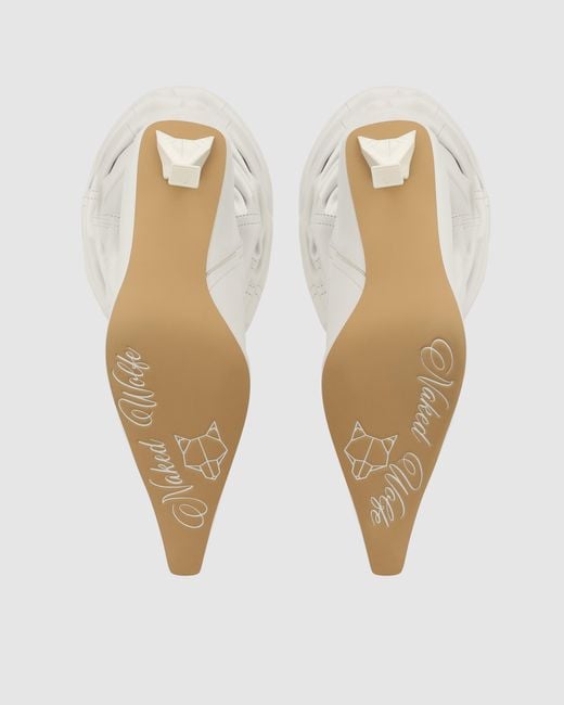Naked Wolfe White Nappa Leather Pointed-Toe Scrunch Boots
