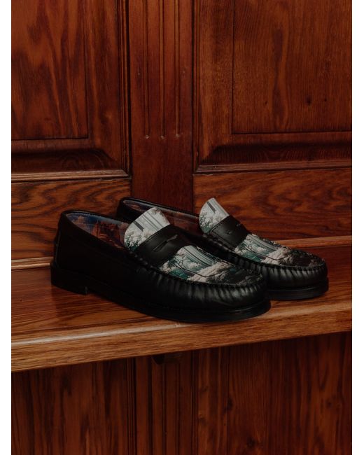 Naked Wolfe Black Snuff Leather Loafers with Custom Lining