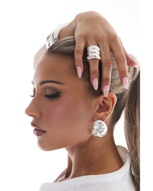 Naked Wolfe White Aliah Stacked Rings