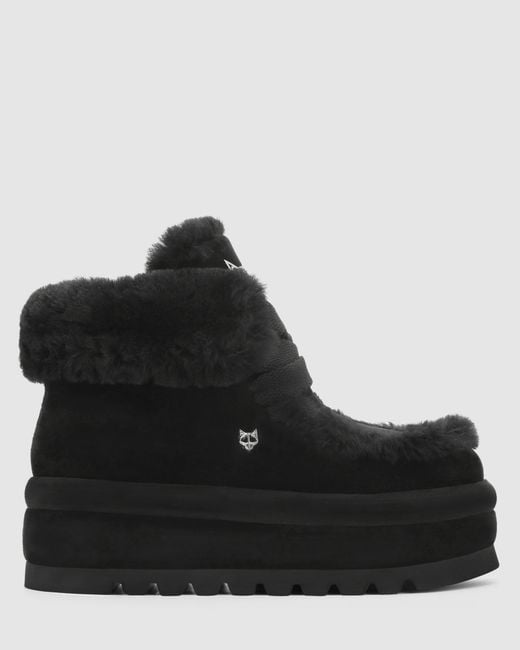 Naked Wolfe Black Bambi Suede/Shearling