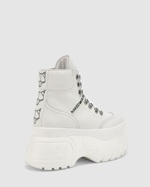 Naked Wolfe Spike White Leather