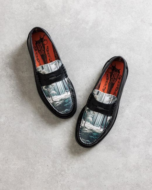 Naked Wolfe Black Snuff Leather Loafers with Custom Lining