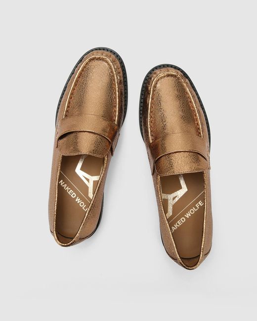 Naked Wolfe Brown Goldie Foil Sheep Leather Gold