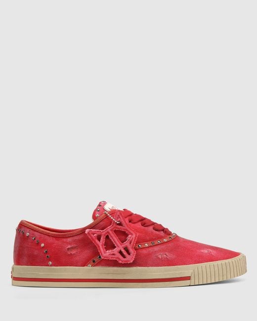 Naked Wolfe Red The Sailing Sneaker Canvas