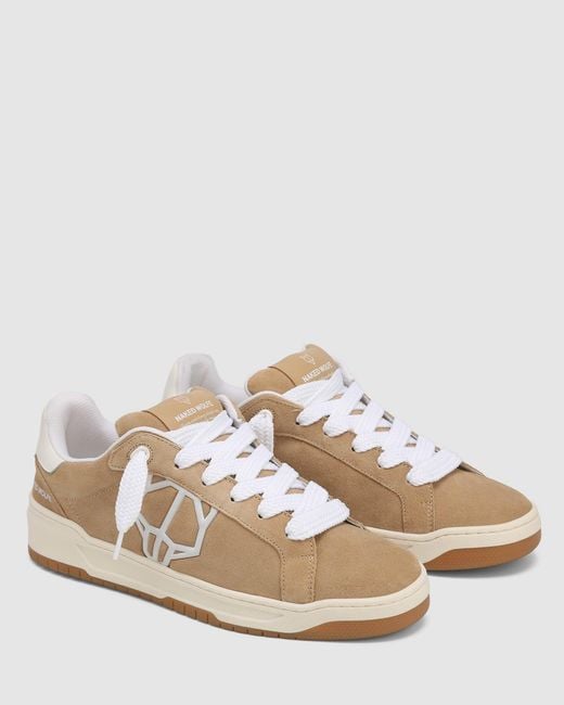 Naked Wolfe Natural Suede Slip-On Sneakers