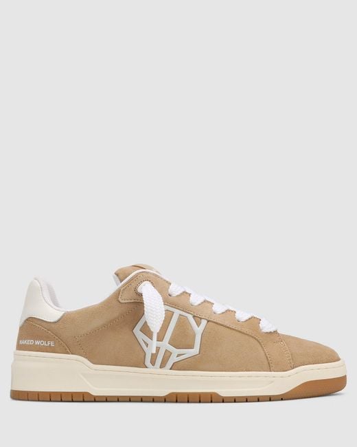 Naked Wolfe Natural Suede Slip-On Sneakers