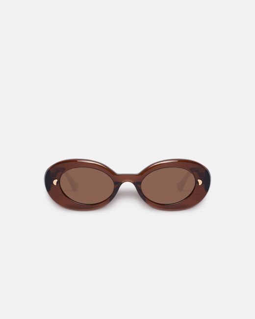 Nanushka Brown Bio-Plastic Oval Sunglasses