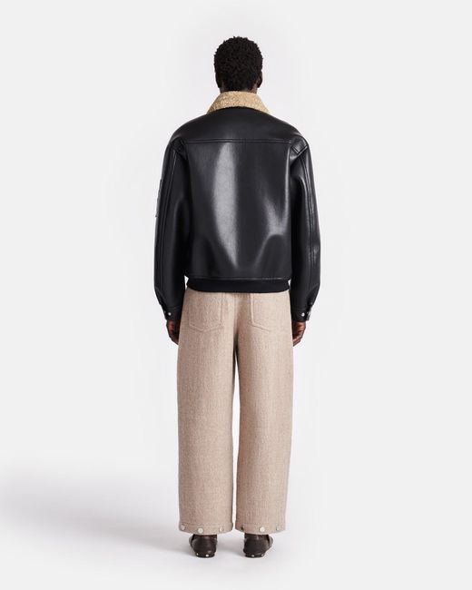 Nanushka Black Shearling Flight Jacket for men