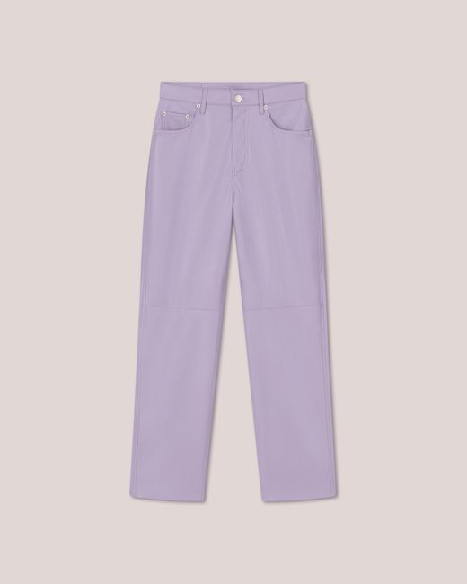 Nanushka Okobortm Alt-leather Pants in Purple | Lyst