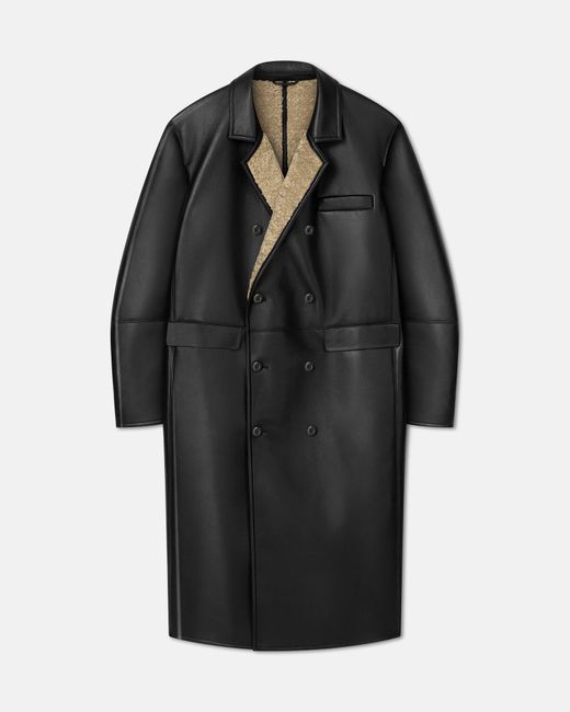 Nanushka Blue Bonded Shearling Double-Breasted Coat for men