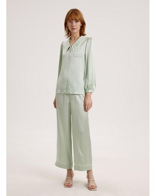 Nap Green Long Sleeve Soft Silk Set