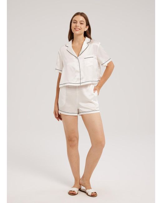 Nap White Lolita Silk-satin Pajama Set