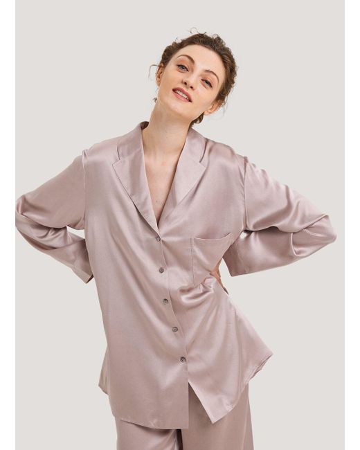 Nap Pink Luxe Silk Pajama Top