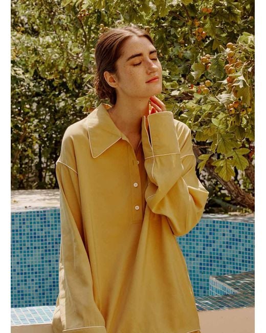 Nap Yellow Giselle Long Sleeve Pajama Top