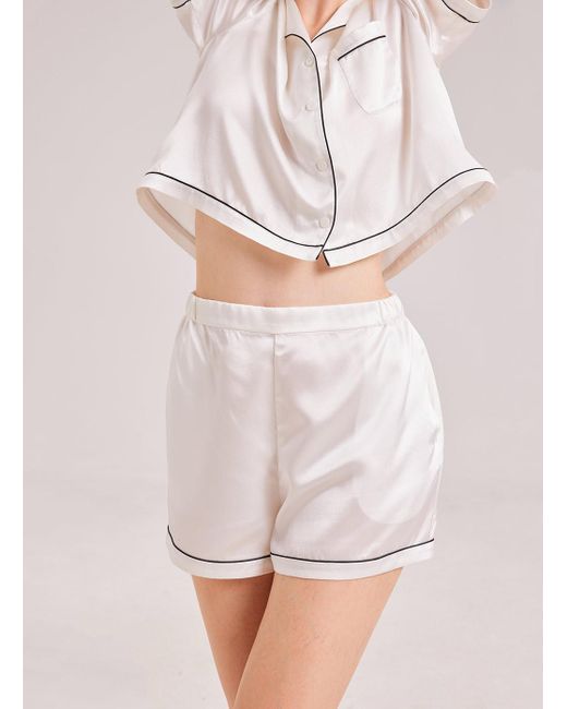 Nap White Lolita Silk-satin Pajama Shorts