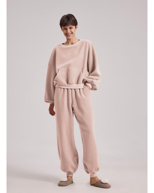 fuzzy bear sherpa jogger set