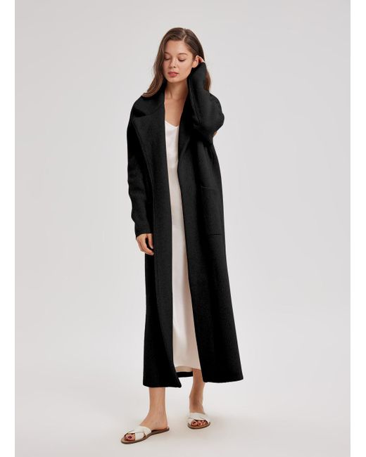 open front wool coat