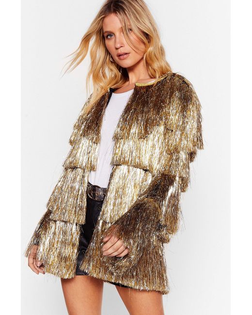 sequin fringe party jacket