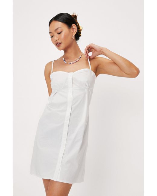 button front mini dress