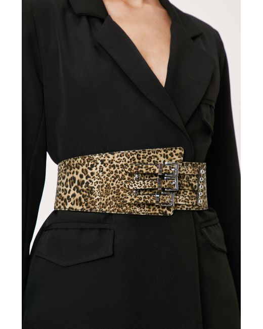 Nasty Gal Leopard Corset Buckle Waist 
