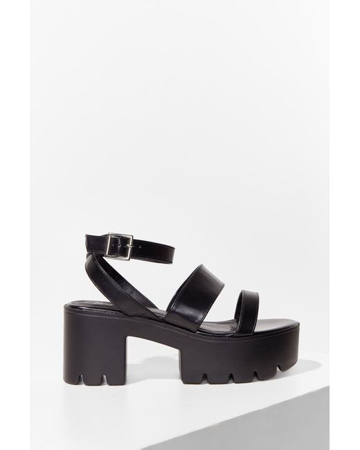 strappy platform sandals black