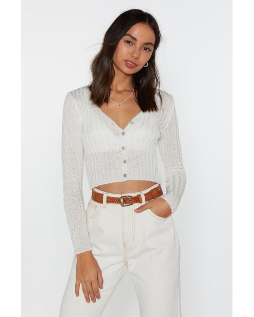 nasty gal white cardigan
