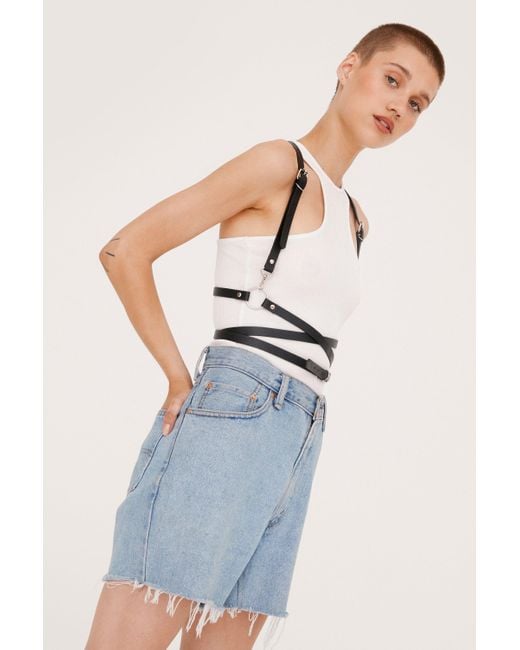 faux leather skirt harness