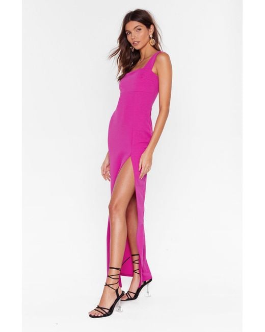 hot pink dress with slit