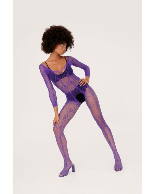 Nasty Gal Synthetic Crotchless Fishnet 